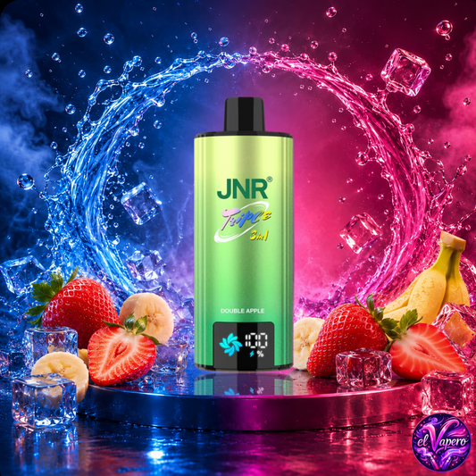 Vape desechable JNR Triple 3 en 1 110K Strawberry Banana con hasta 110000 caladas disponible en ElVapero.es