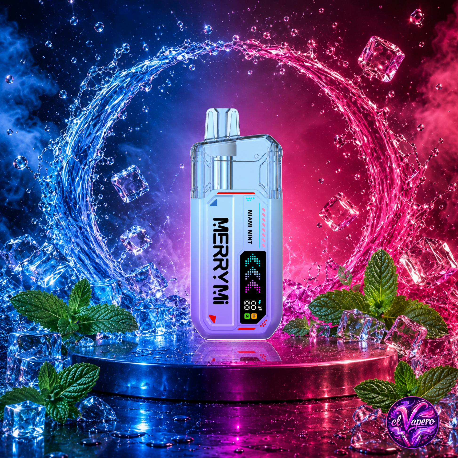 Vaper desechable MerryMi Mecha X 36K Mint con hasta 36000 caladas y refrescante sabor a menta