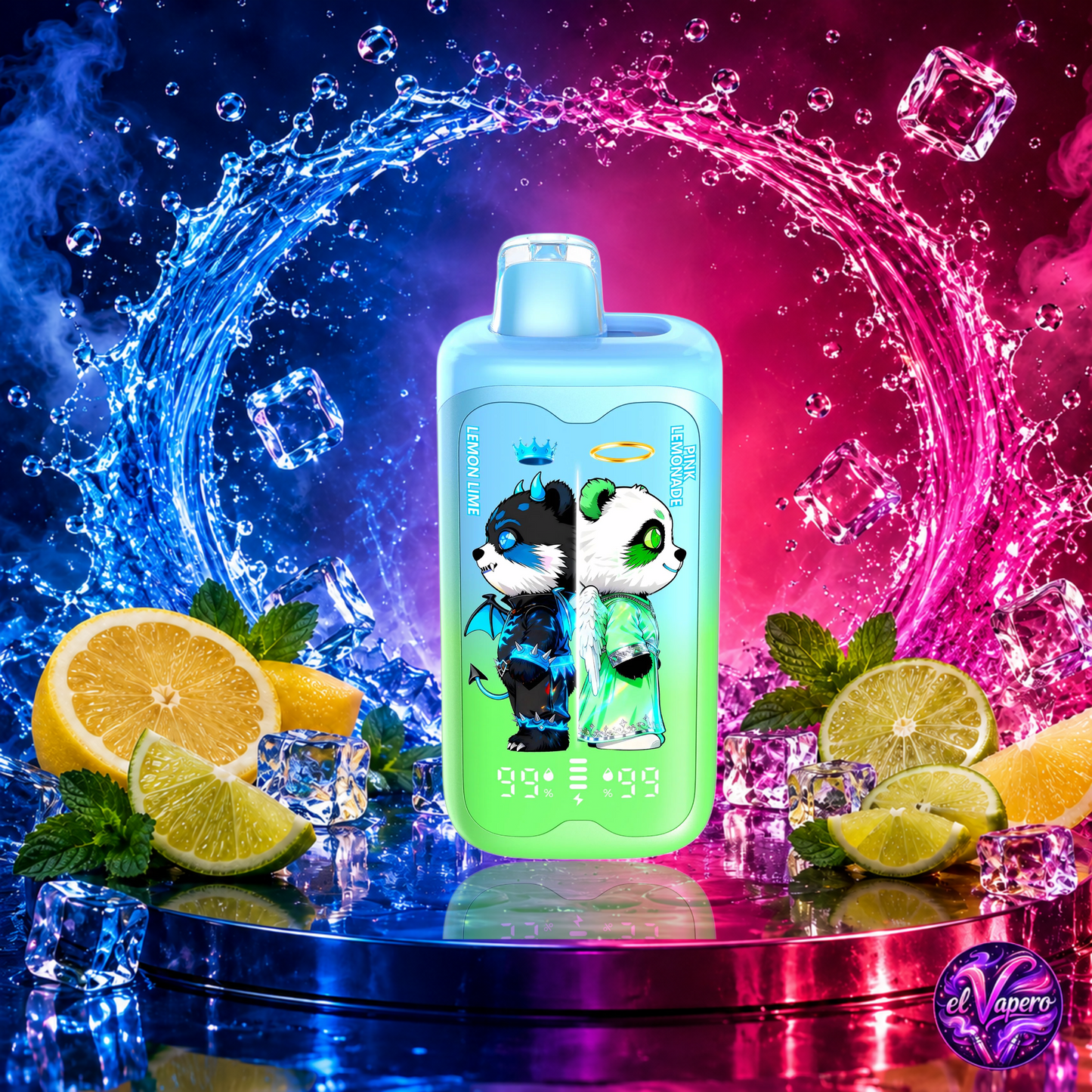 Vaper desechable MerryMi Panda Twins 40K Lemon Lime con hasta 40000 caladas y refrescante sabor a limón y lima