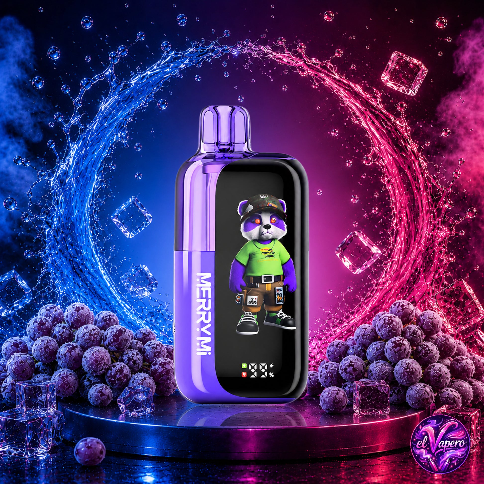 Vaper desechable MerryMi Panda X 40K Frozen Grape con hasta 40000 caladas disponible en ElVapero.es