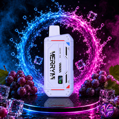 Vaper desechable MerryMi M-Mecha 16K Grape Ice con 16000 caladas y sabor a uva helada