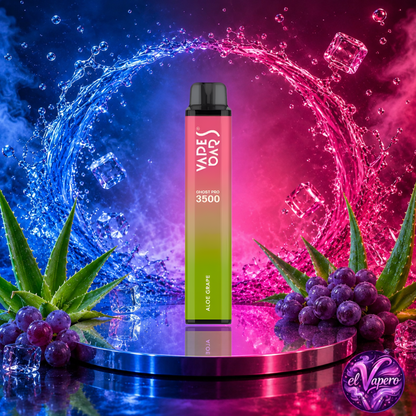 Cigarrillo electrónico desechable Ghost Pro 3500 Aloe Grape con hasta 3500 caladas disponible en ElVapero.es