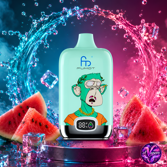 Vapers desechables Fumot Digital Box 12K Watermelon Ice con 12000 caladas y sabor a sandía helada