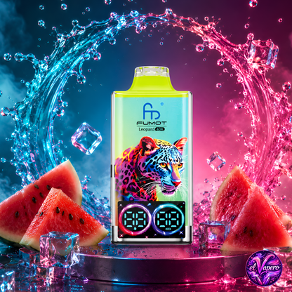 Vapers desechables Fumot Leopard 40K Watermelon Ice con 40000 caladas y sabor a sandía helada