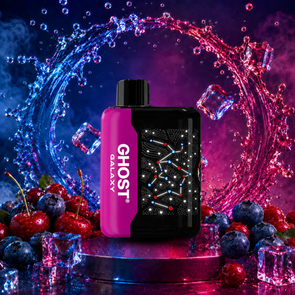 Vapers desechables Ghost Galaxy 25K Blueberry Raspberry Cherry con 25000 caladas y sabor a arándano, frambuesa y cereza
