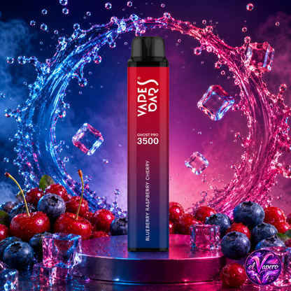 Vapers desechables Ghost Pro 3500 Blueberry Raspberry Cherry con sabor a arándano, frambuesa y cereza