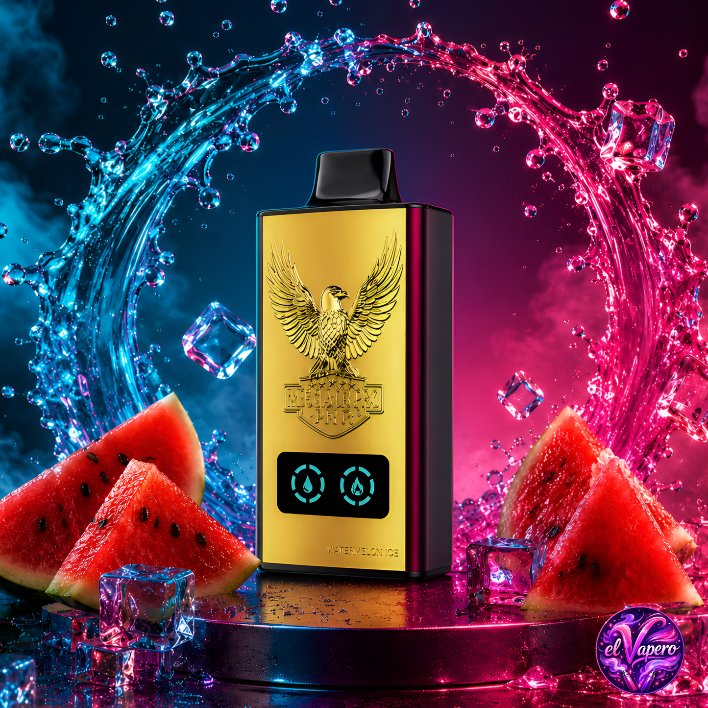 Vapers desechables JNR Mega Box 50K Watermelon Ice con 50000 caladas y sabor a sandía helada