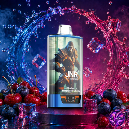 Vapers desechables JNR Rage Gorilla 55K Blueberry Raspberry Cherry con 55000 caladas y sabor a frutos rojos